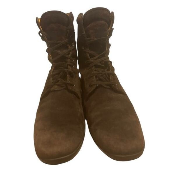 Tod’s Suede Mid Rise Lace Up Military Boots Preowned- Good Brown women’s GUC 40 - Picture 4 of 5
